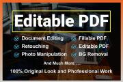 I will edit any document, PDF, scanned, editable, fillable PDF from 8 - kwork.com