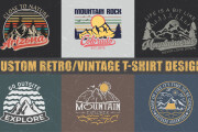 I will design vintage outdoor and 3d 70s vintage retro t shirt, logo 12 - kwork.com