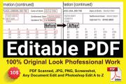 I will edit any document, PDF, scanned, editable, fillable PDF from 9 - kwork.com