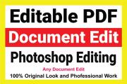 I will edit any document, PDF, scanned, editable, fillable PDF from 10 - kwork.com